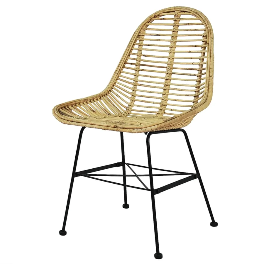 Chaises à manger lot de 6 rotin naturel - 2