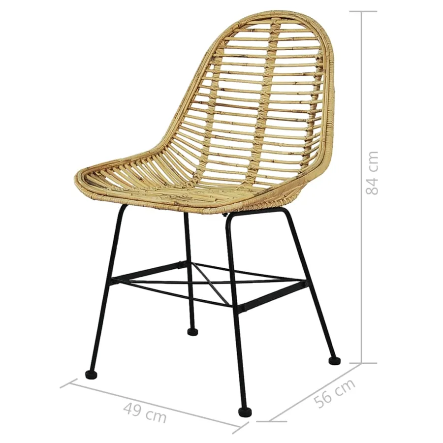 Chaises à manger lot de 6 rotin naturel - 5