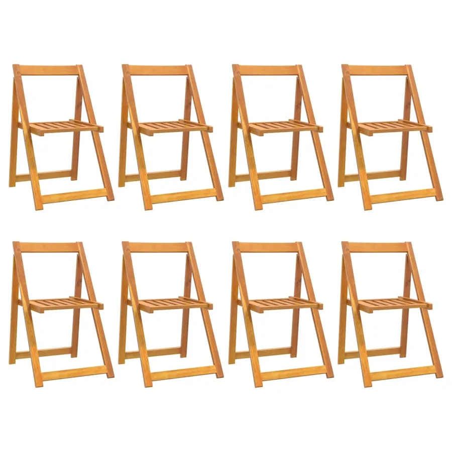 Chaises pliables de jardin lot de 8 Bois d'acacia massif - 2