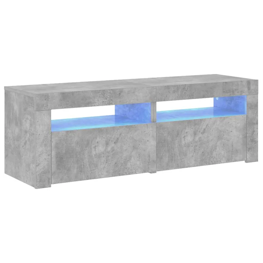 Meuble TV avec lumières LED gris béton 120x35x40 cm - 2