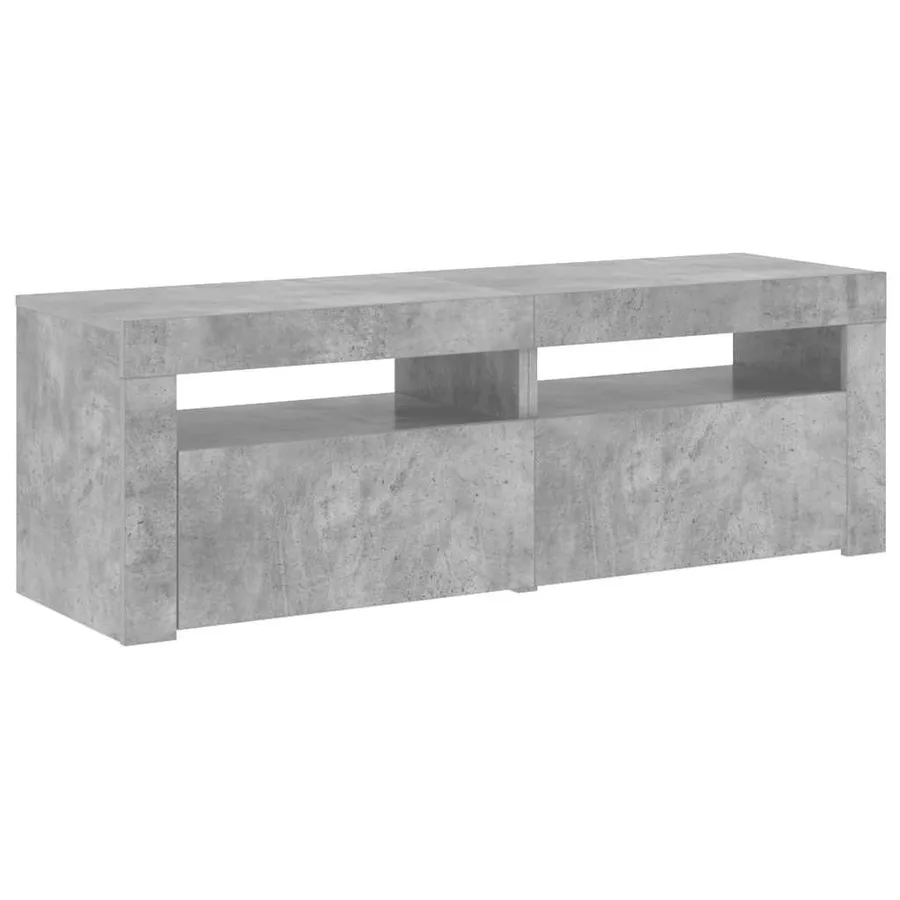 Meuble TV avec lumières LED gris béton 120x35x40 cm - 7
