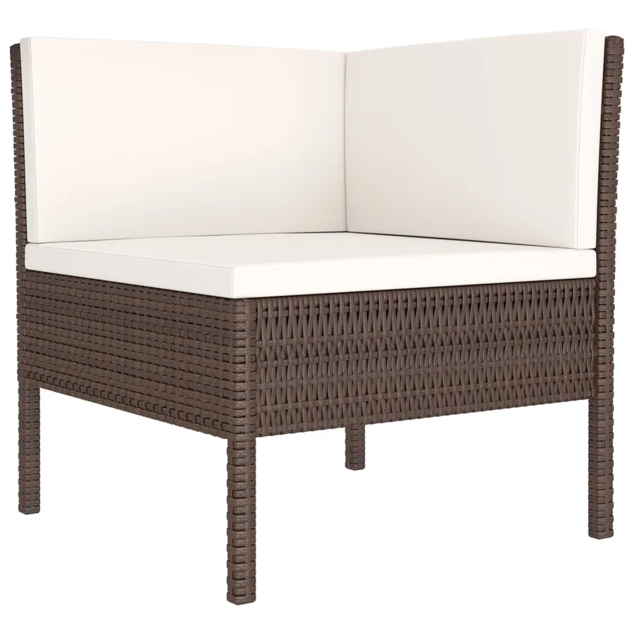 Salon de jardin 3 pcs avec coussins Résine tressée Marron - 3