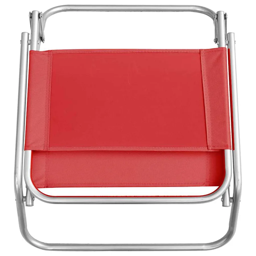 Chaises de plage pliables lot de 2 Rouge Tissu - 6