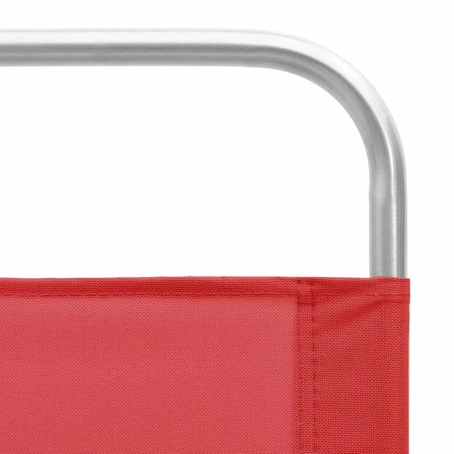 Chaises de plage pliables lot de 2 Rouge Tissu - 7