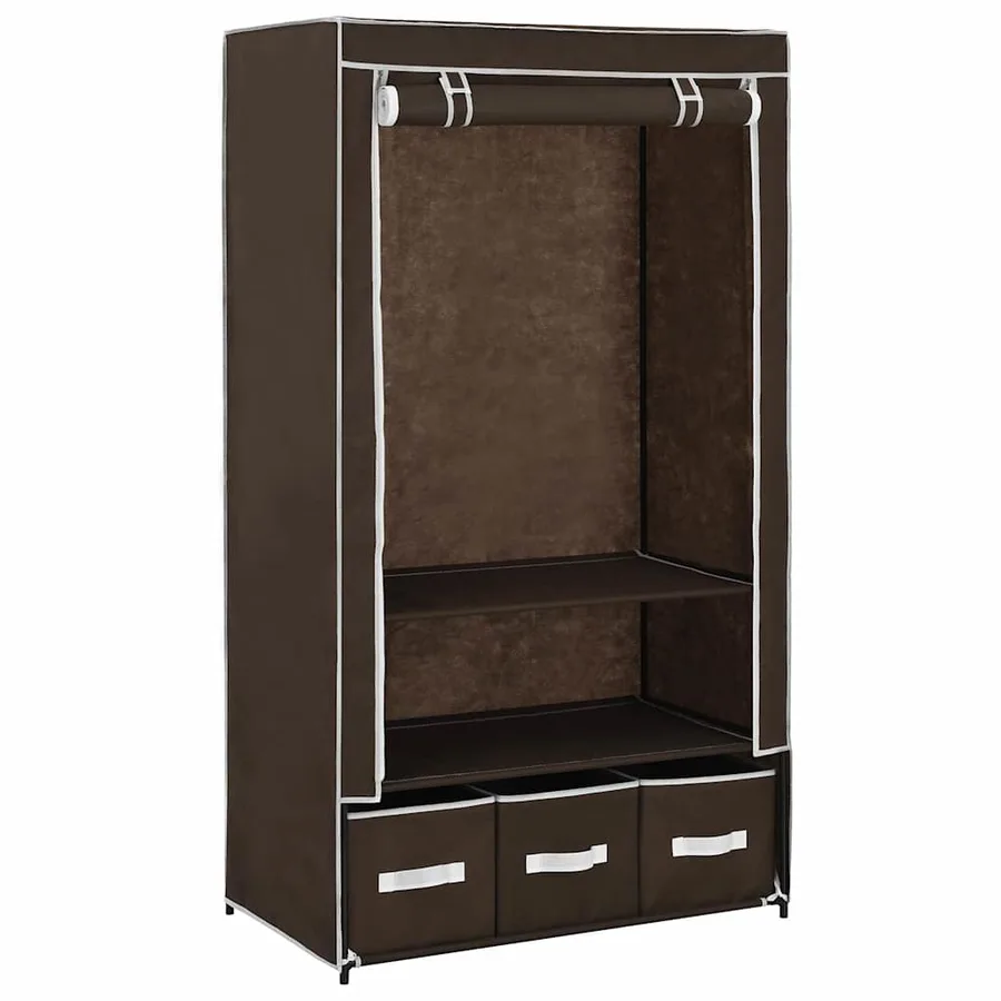 Garde-robe Marron 87x49x159 cm Tissu - 2