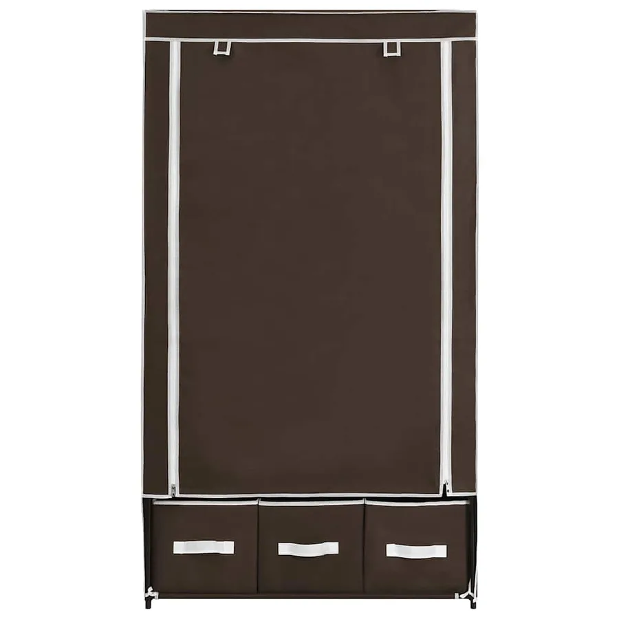 Garde-robe Marron 87x49x159 cm Tissu - 3