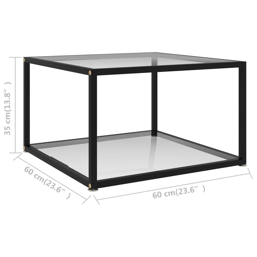 Table basse Transparent 60x60x35 cm Verre trempé - 5