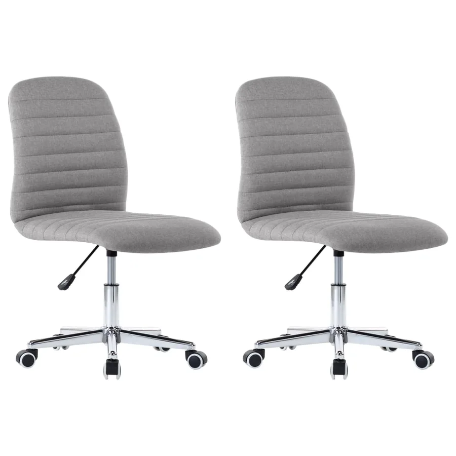Chaises à manger lot de 2 gris clair tissu - 2