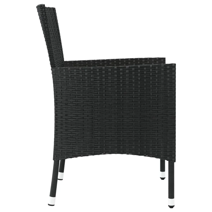 Chaises de jardin avec coussins lot de 4 Résine tressée Noir - 5