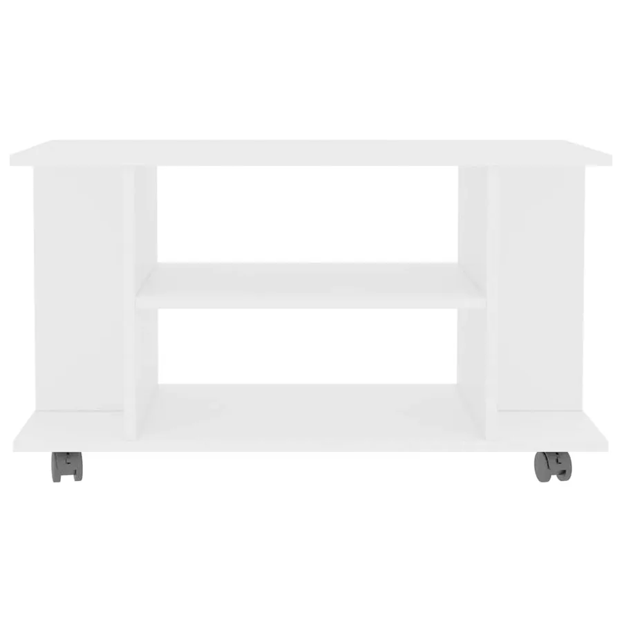 Meuble TV avec roulettes blanc 80x40x45 cm bois d'ingénierie - 4