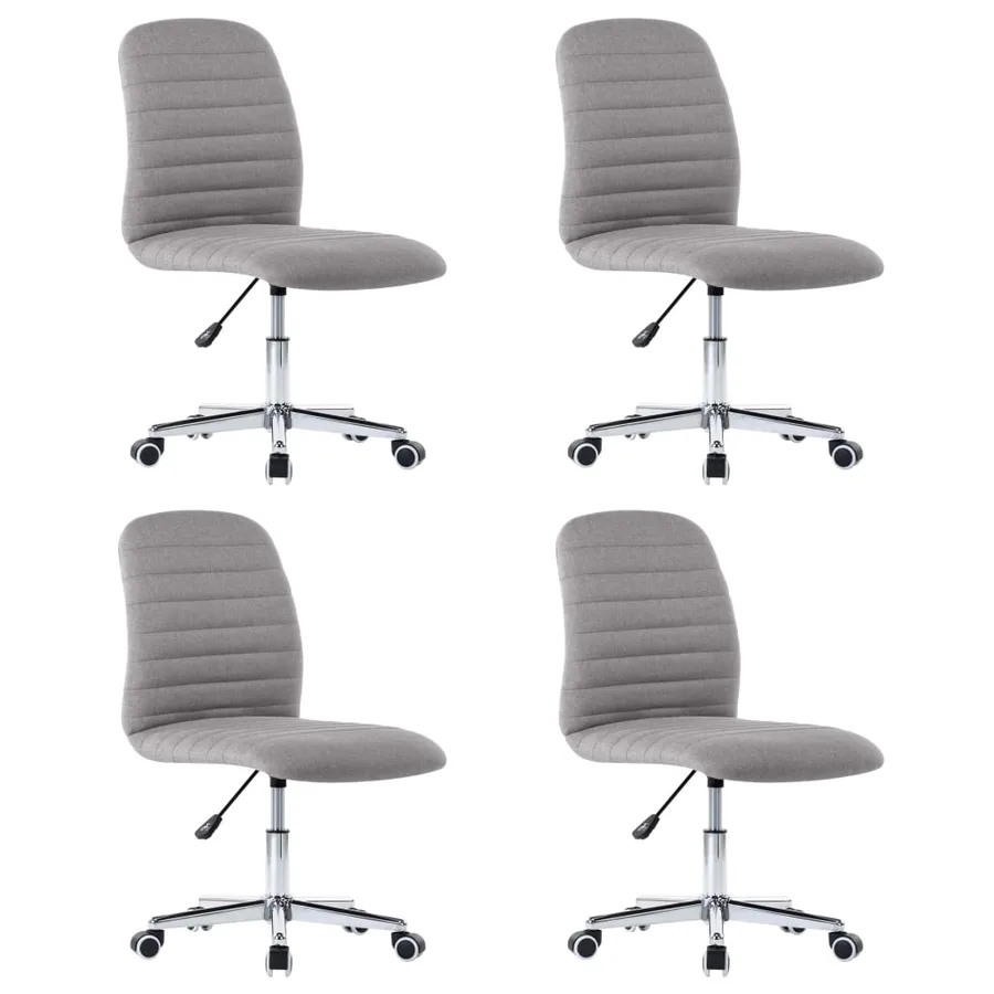 Chaises à manger lot de 4 gris clair tissu - 2