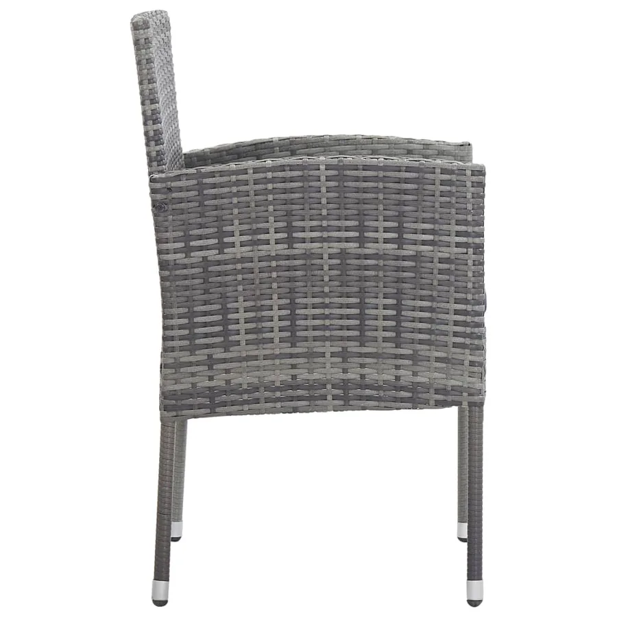 Chaises de jardin coussins gris foncé 4 pcs gris résine tressée - 4