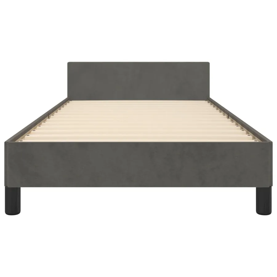 Cadre de lit sans matelas gris foncé 80x200 cm velours - 6
