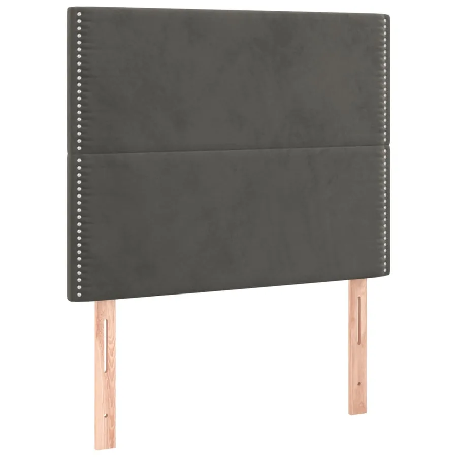 Cadre de lit sans matelas gris foncé 80x200 cm velours - 9