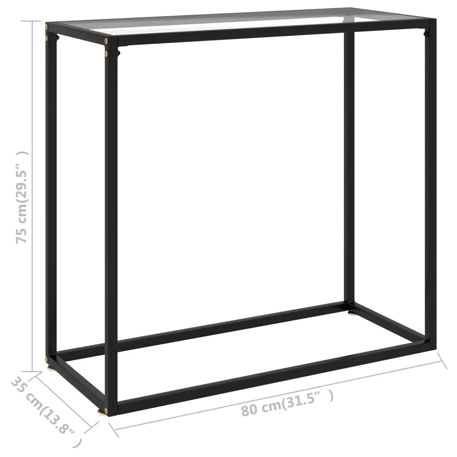 Table console Transparent 80x35x75 cm Verre trempé - 6