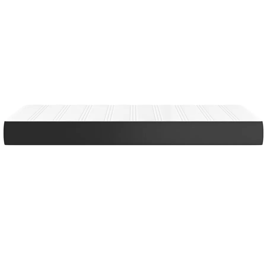 Matelas de lit à ressorts ensachés fermeté moyenne Noir 100x200x20cm Similicuir - 4