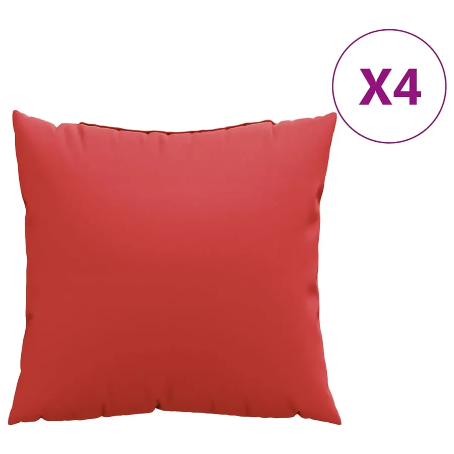 Coussins de canapé lot de 4 rouge 40x40 cm tissu - 2
