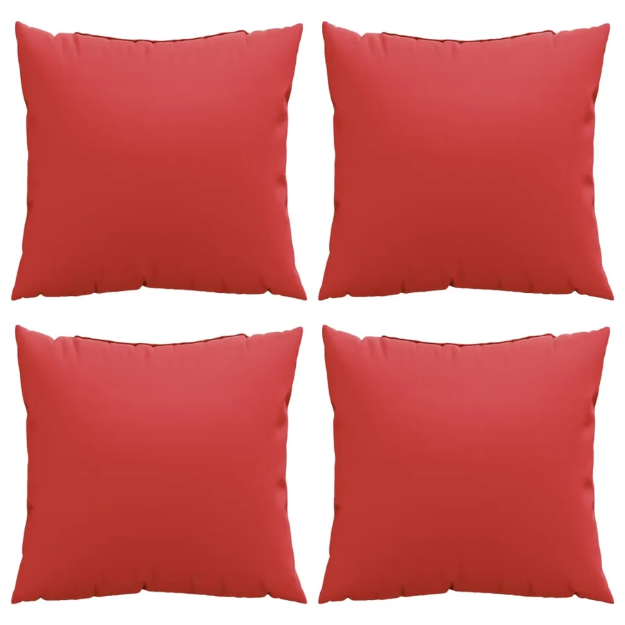 Coussins de canapé lot de 4 rouge 40x40 cm tissu - 4