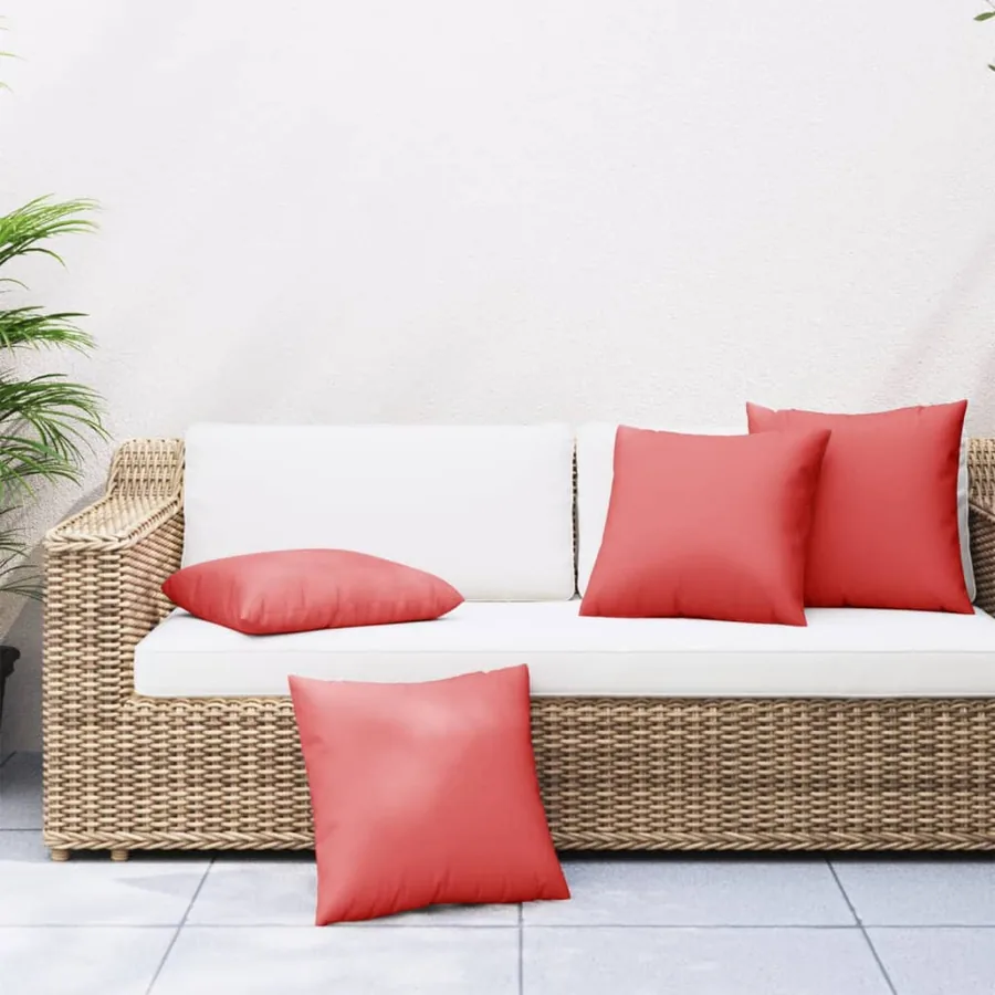 Coussins de canapé lot de 4 rouge 60x60 cm tissu
