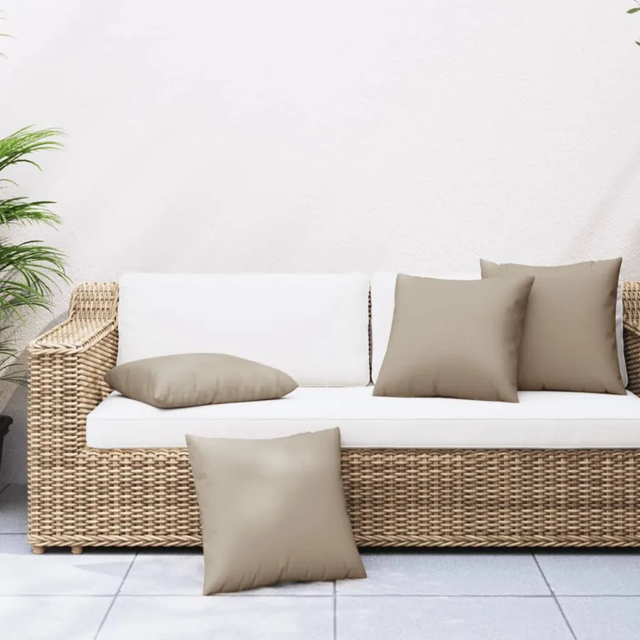 Coussins de canapé lot de 4 taupe 40x40 cm tissu