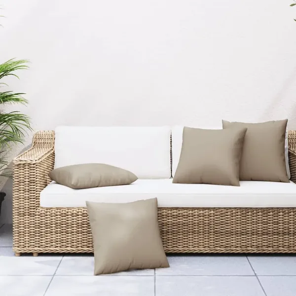 Coussins de canapé lot de 4 taupe 40x40 cm tissu