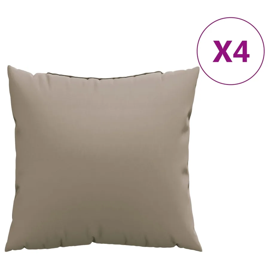 Coussins de canapé lot de 4 taupe 40x40 cm tissu - 2