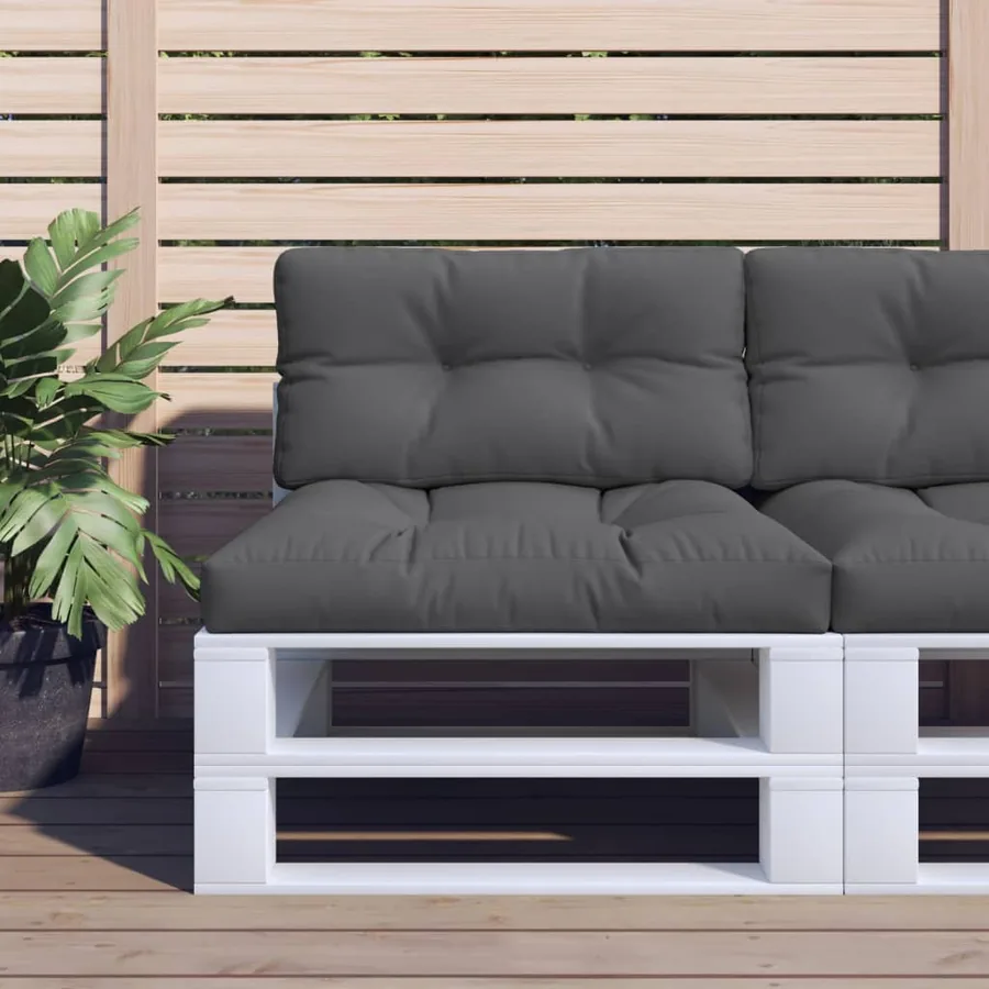 Coussin de palette anthracite 80x40x12 cm tissu