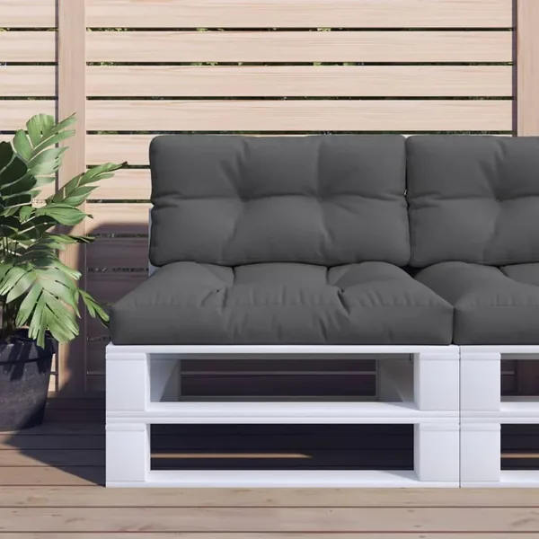 Coussin de palette anthracite 80x40x12 cm tissu