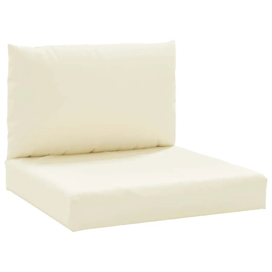 Coussins de palette lot de 2 blanc crème tissu oxford - 2