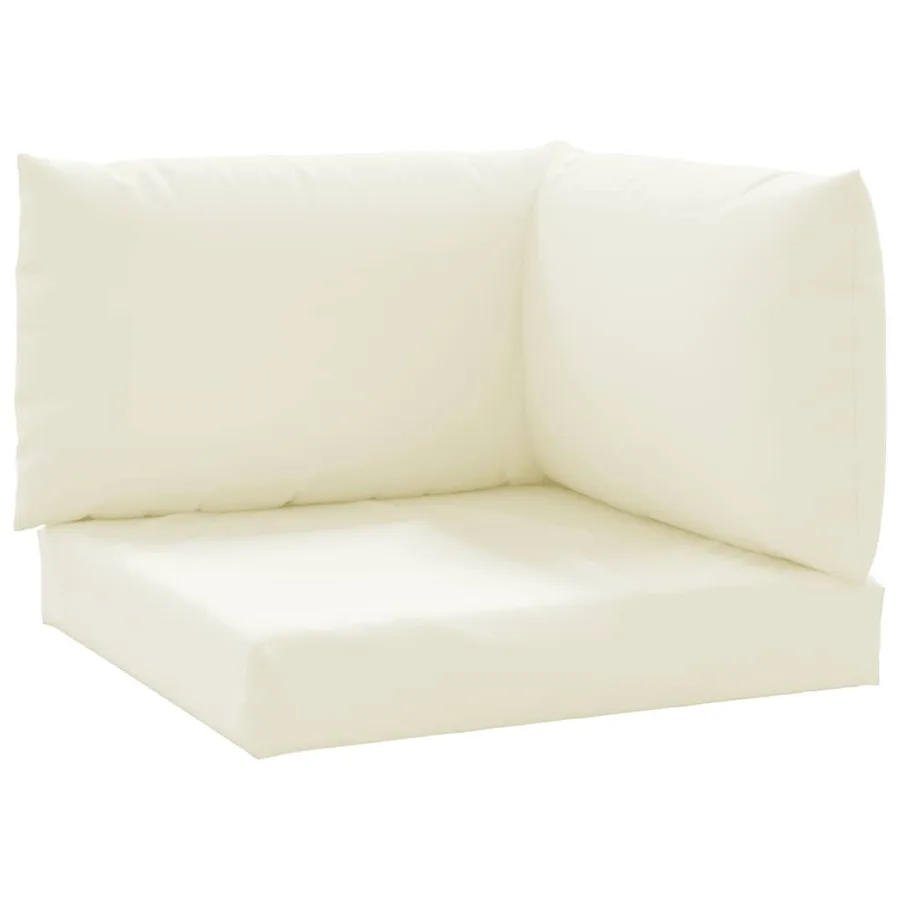 Coussins de palette lot de 3 blanc crème tissu oxford - 2