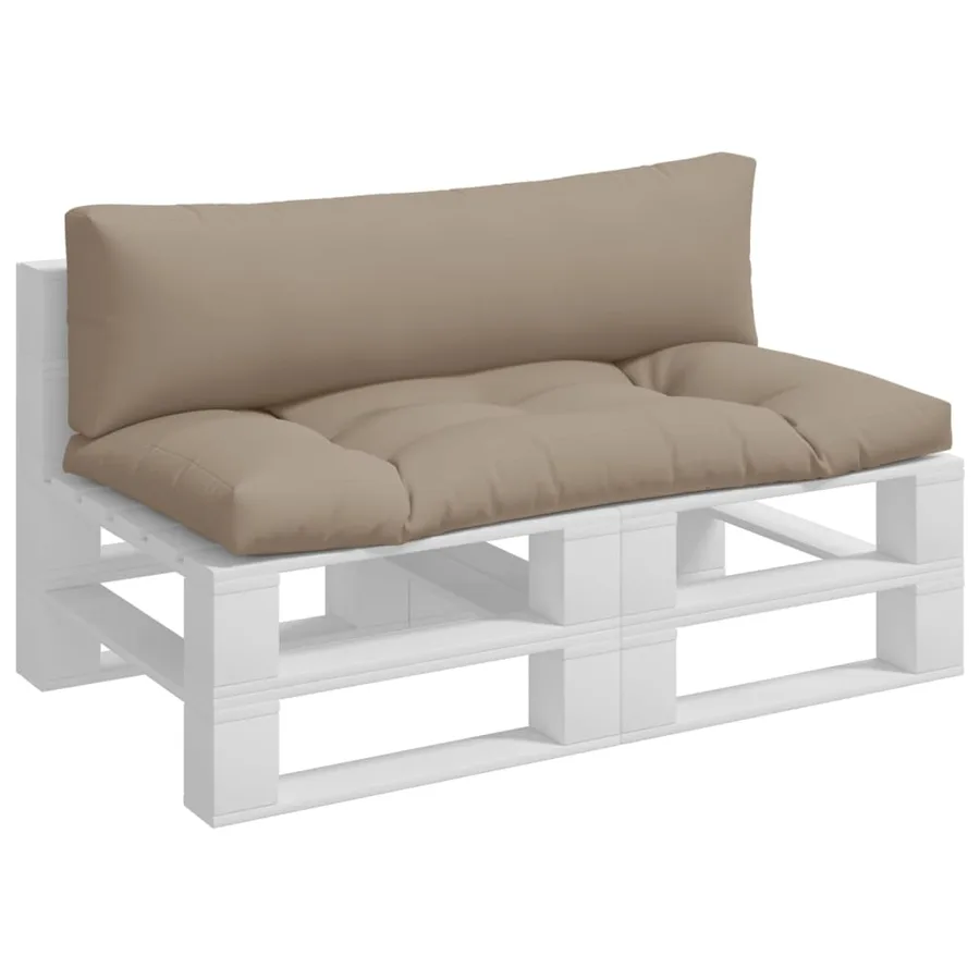 Coussins de palette lot de 2 taupe tissu - 3