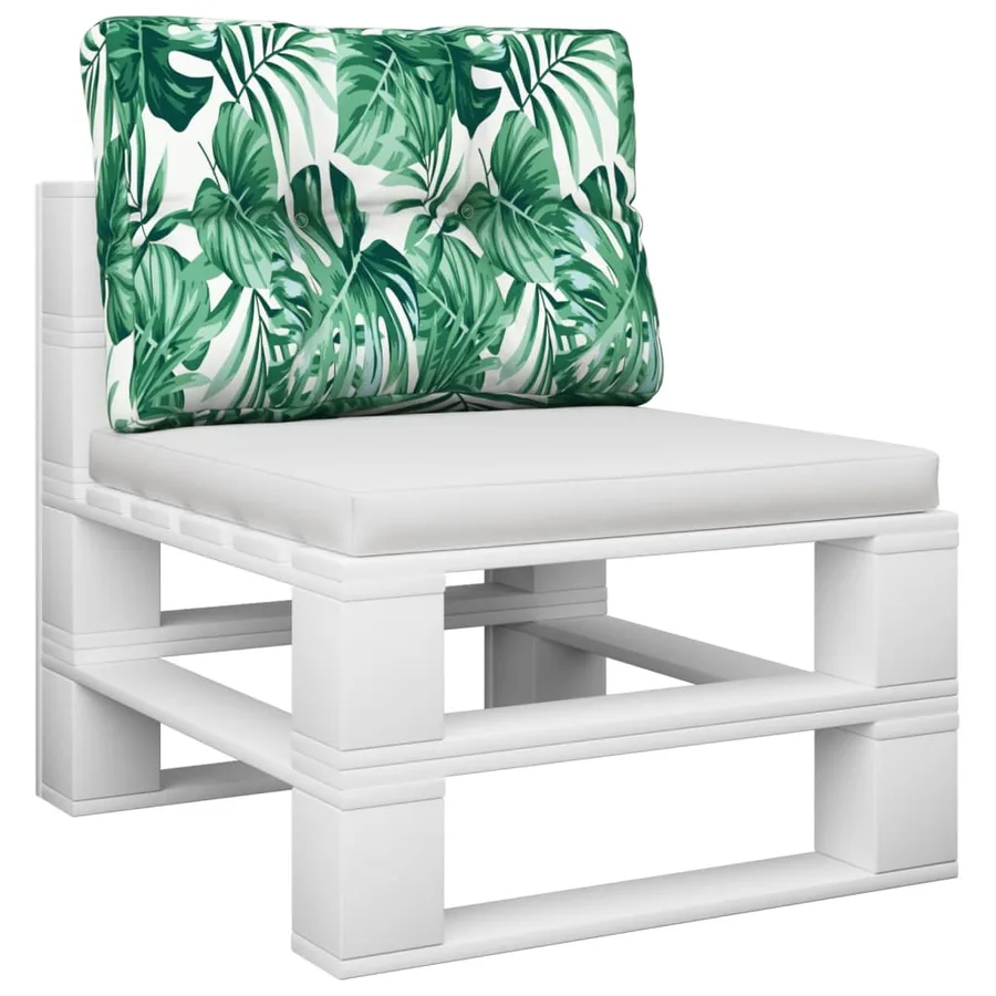 Coussin de palette motif de feuilles 50x40x12 cm tissu - 3