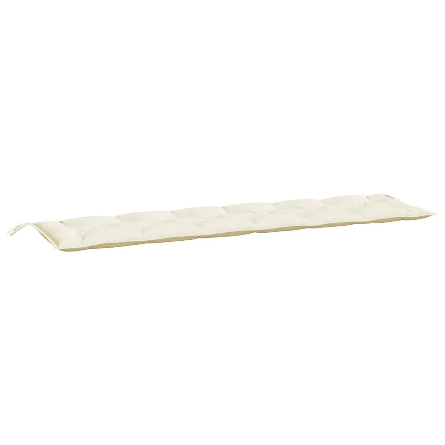 Coussins de banc de jardin lot de 2 blanc crème tissu Oxford - 4