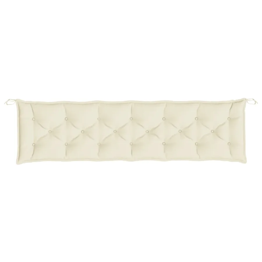 Coussins de banc de jardin lot de 2 blanc crème tissu Oxford - 5