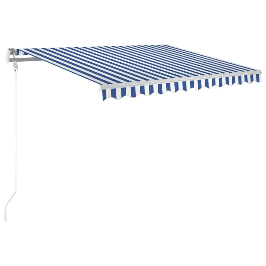 Auvent automatique capteur de vent/LED 350x250 cm Bleu et blanc - 2