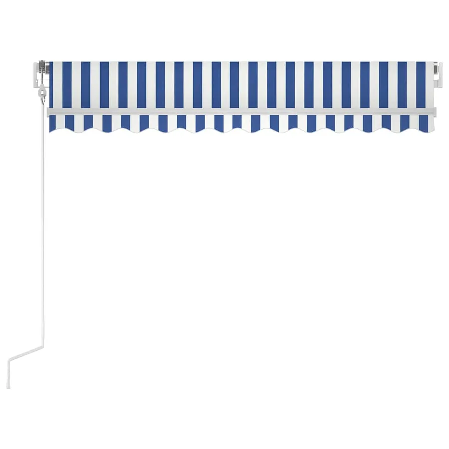 Auvent automatique capteur de vent/LED 350x250 cm Bleu et blanc - 4