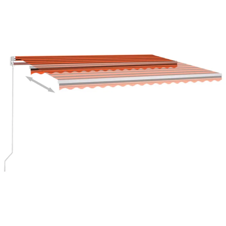 Auvent manuel rétractable 400x300 cm Orange et marron - 4