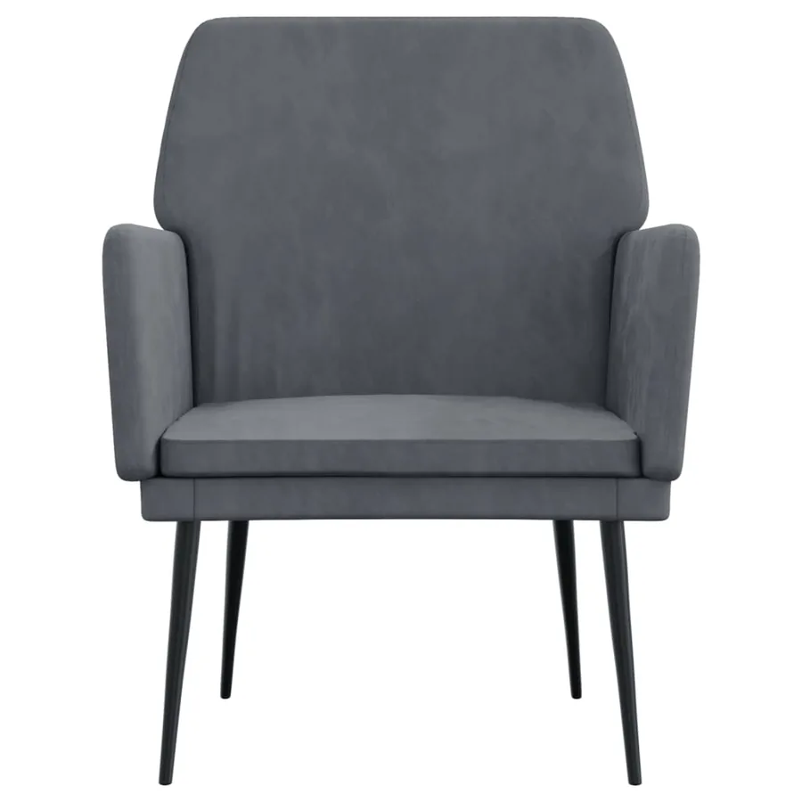 Fauteuil Gris foncé 62x79x79 cm Velours - 3