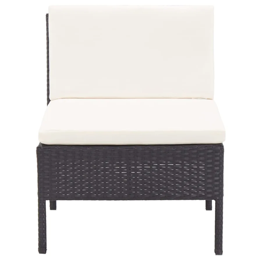 Salon de jardin 8 pcs avec coussins résine tressée noir - 10