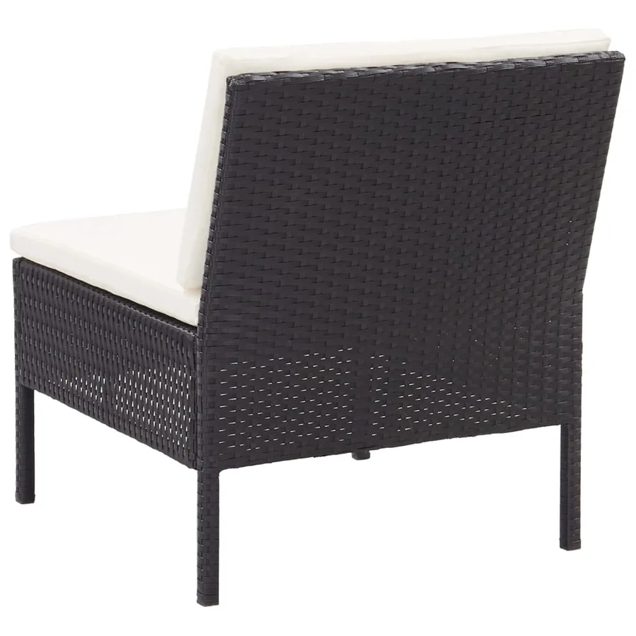 Salon de jardin 8 pcs avec coussins résine tressée noir - 12