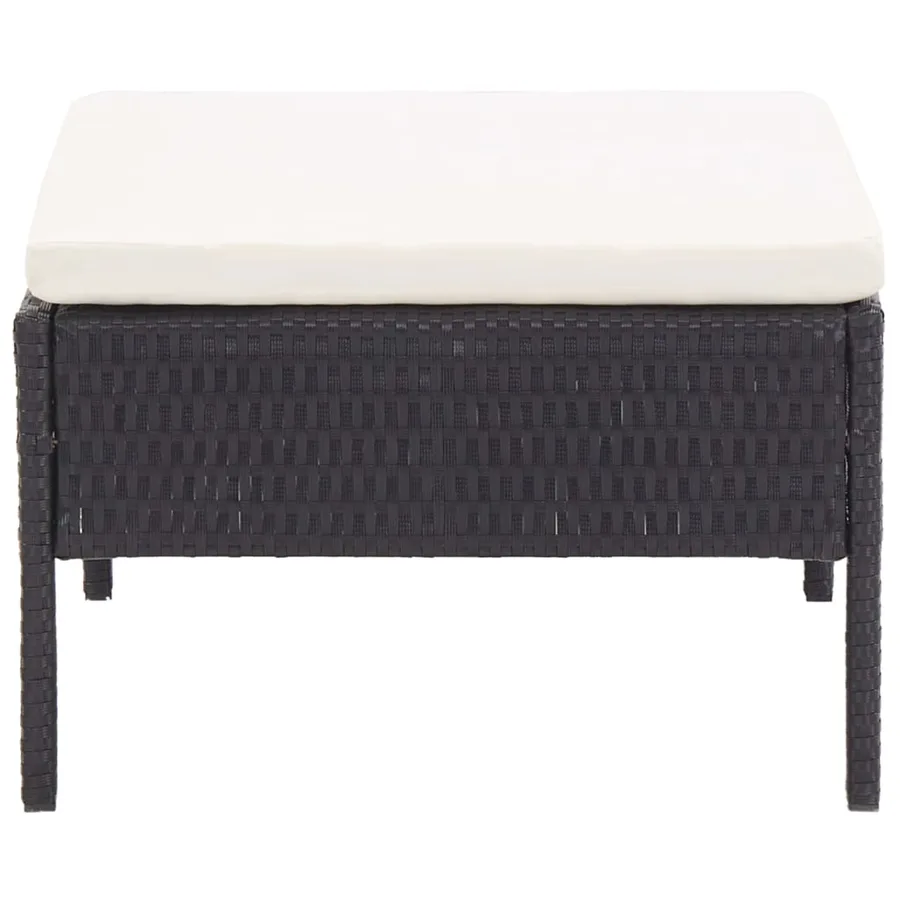 Salon de jardin 8 pcs avec coussins résine tressée noir - 14