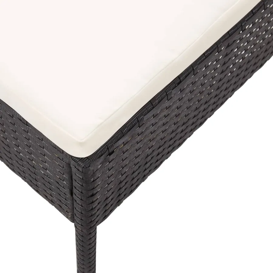 Salon de jardin 8 pcs avec coussins résine tressée noir - 15