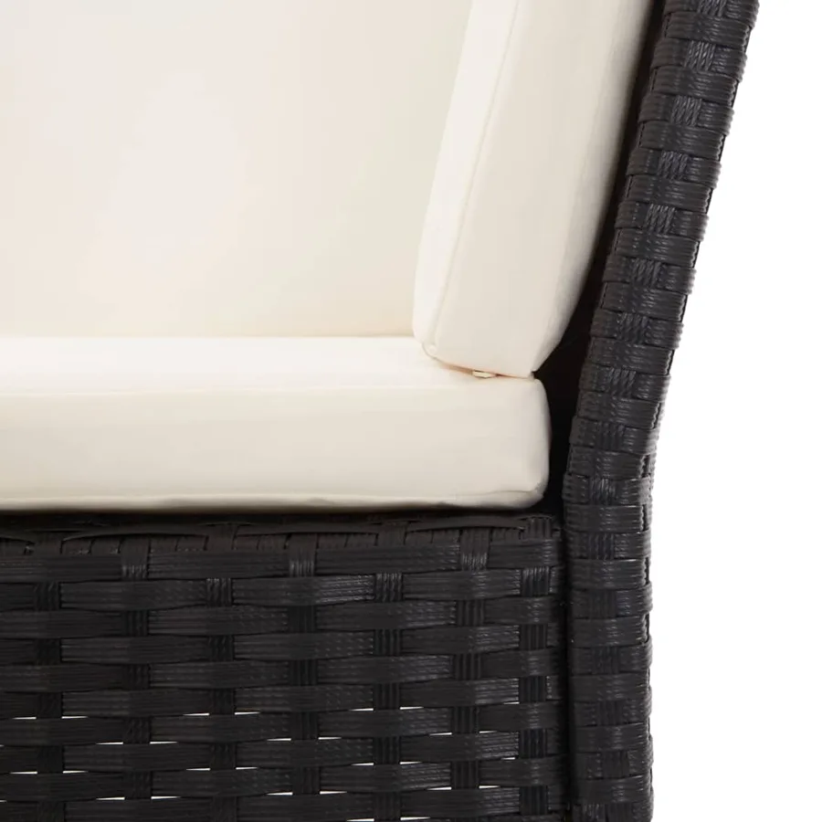 Salon de jardin 8 pcs avec coussins résine tressée noir - 16