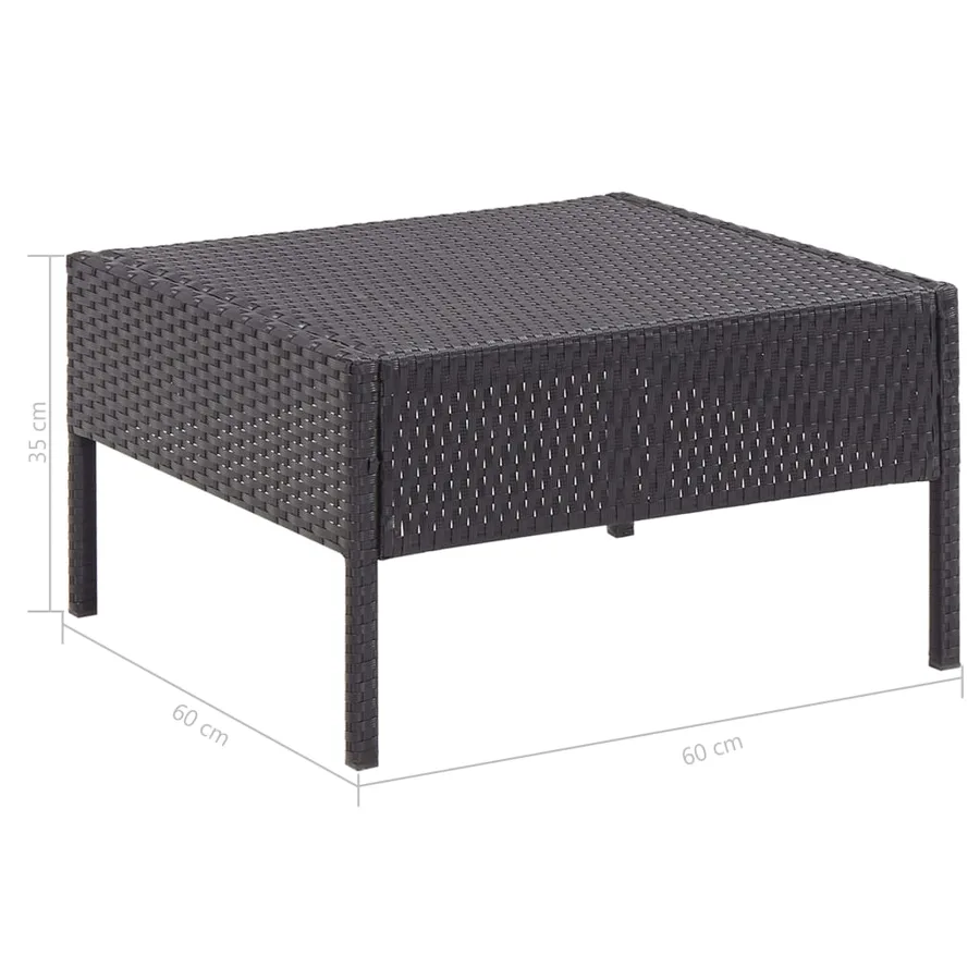 Salon de jardin 8 pcs avec coussins résine tressée noir - 19