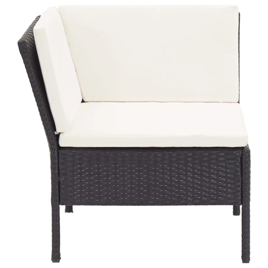 Salon de jardin 8 pcs avec coussins résine tressée noir - 6