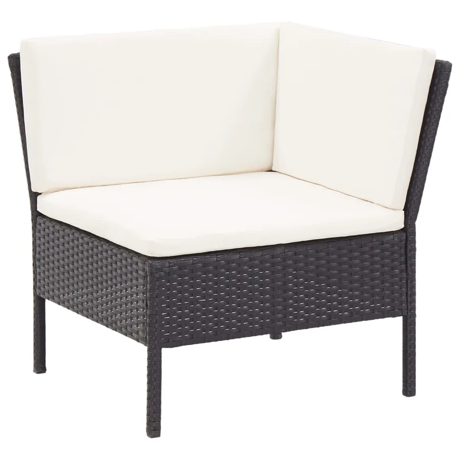 Salon de jardin 8 pcs avec coussins résine tressée noir - 7