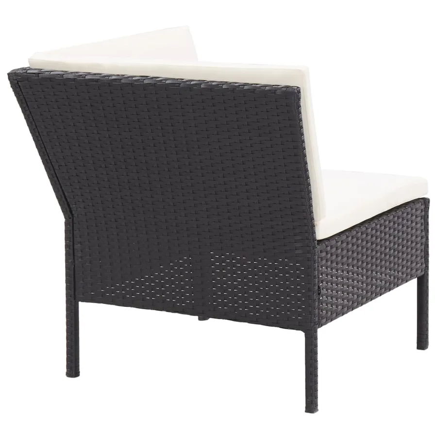 Salon de jardin 8 pcs avec coussins résine tressée noir - 8