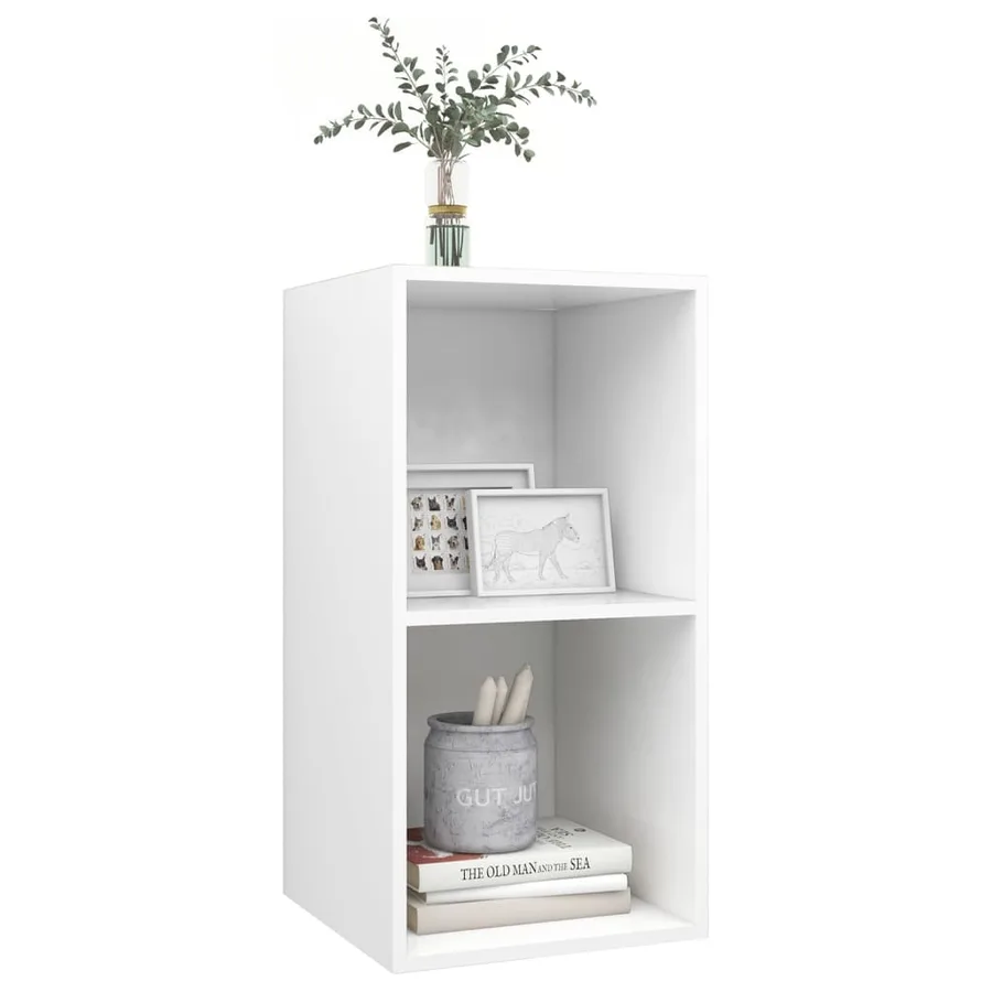 Meuble TV mural Blanc 37x37x72 cm Bois d’ingénierie - 3