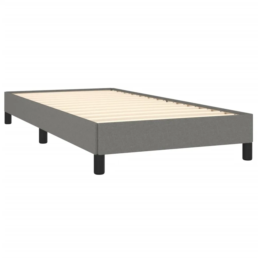 Cadre de lit sans matelas gris foncé 100x200 cm tissu - 4