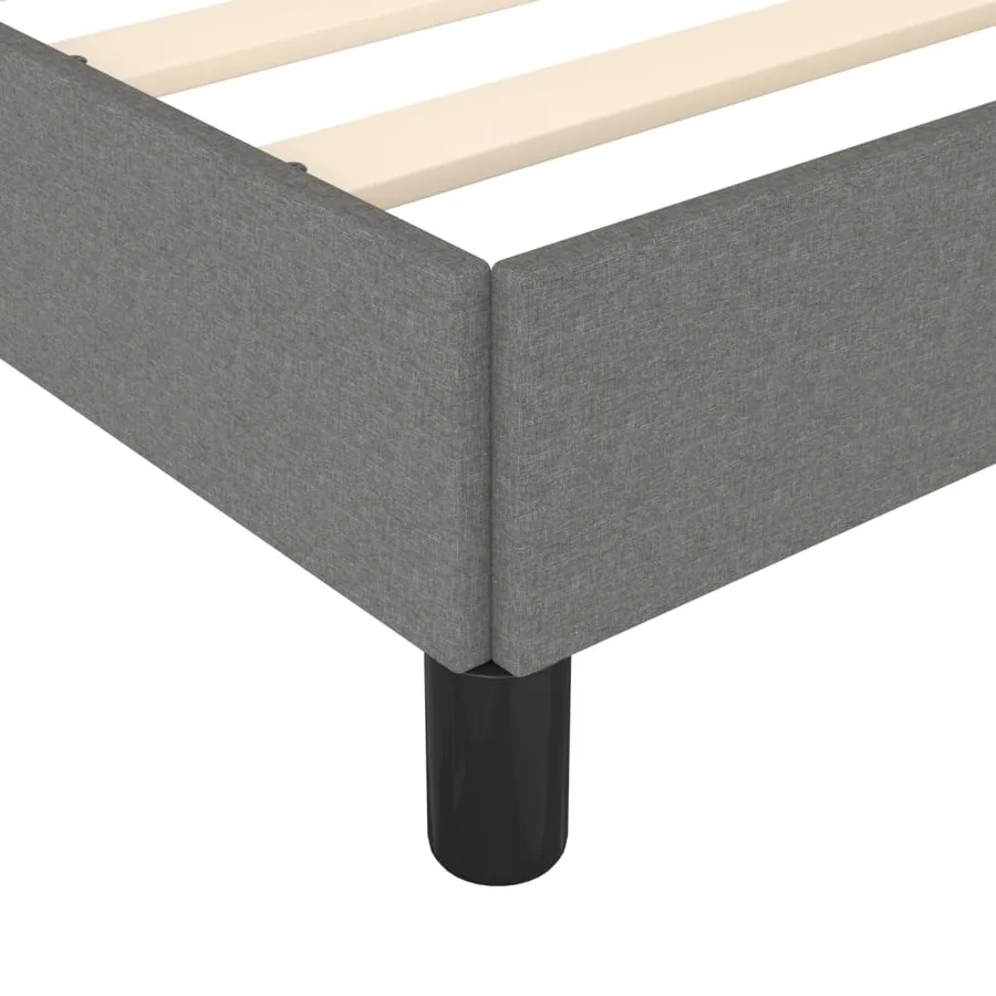 Cadre de lit sans matelas gris foncé 100x200 cm tissu - 7